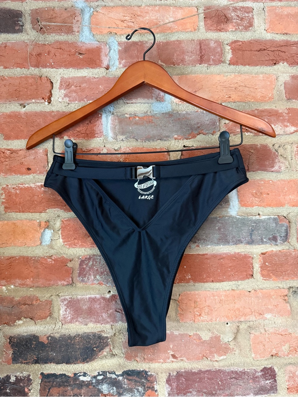 Black High-Cut Bottoms with Built in Belt - Large